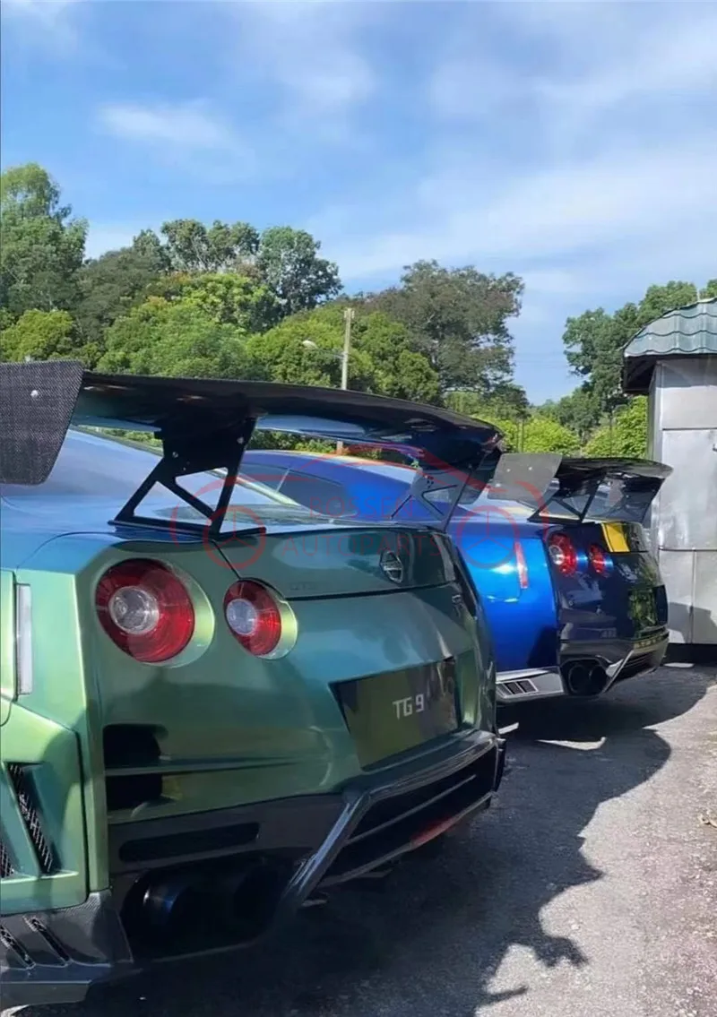 For Nissan GTR R35APR style carbon fiber perforated rear wing fixed spoiler auto parts | Автомобили и мотоциклы
