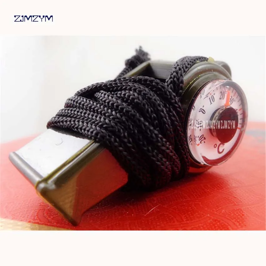 

200pcs/lot 3 in1 Whistle Compass Thermometer For Outdoor Hiking Emergency Gear Camping Survival ABS Material Compasses Green