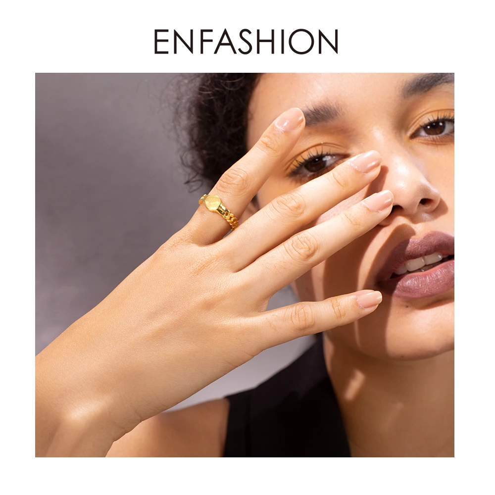 Кольцо ENFASHION с цепочкой на платформе для мужчин и женщин Подарочная бижутерия