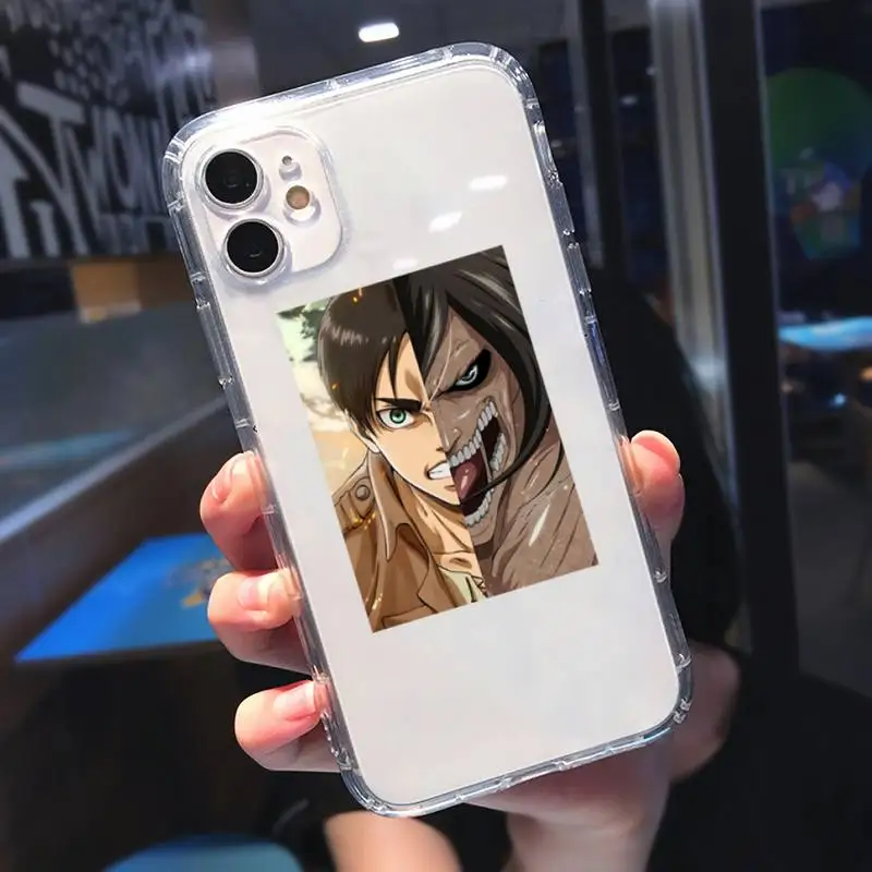 

Japan Anime Attack On Titan Phone Case Transparent soft For iphone 5 5s 5c se 6 6s 7 8 11 12 plus mini x xs xr pro max
