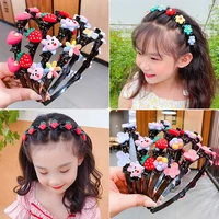cute flower strawberry hair band for girls child hair clip handmade hairbands headband birthday gifts headwear hair accessories