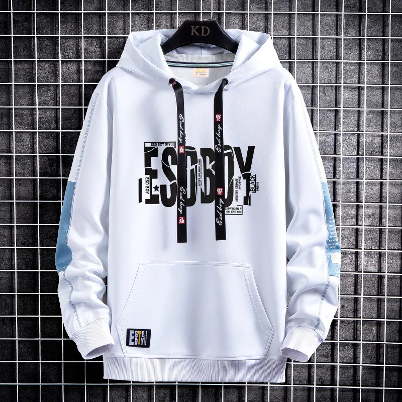 

Autumn and Winter New Round Neck Street Long-sleeved Hoodie Color-blocking European and American Loose Sweater Men Wholesale