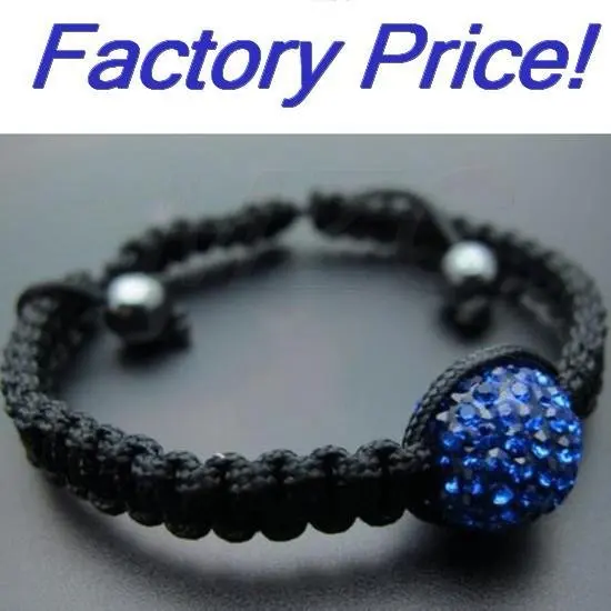 Самая низкая цена 10 мм синий глина проложить бусины Кристалл Браслеты для женщин