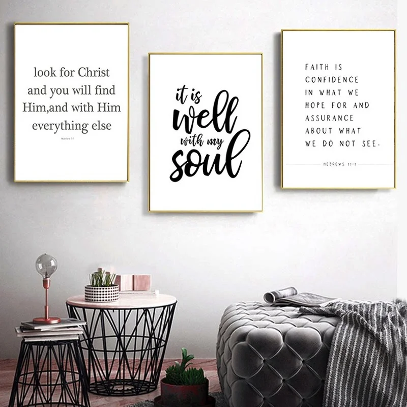

Minimalist English Ins Nordic Style Famous Saying Poster Porch Study Room Living Room Canvas Frameless Decorative Painting Core