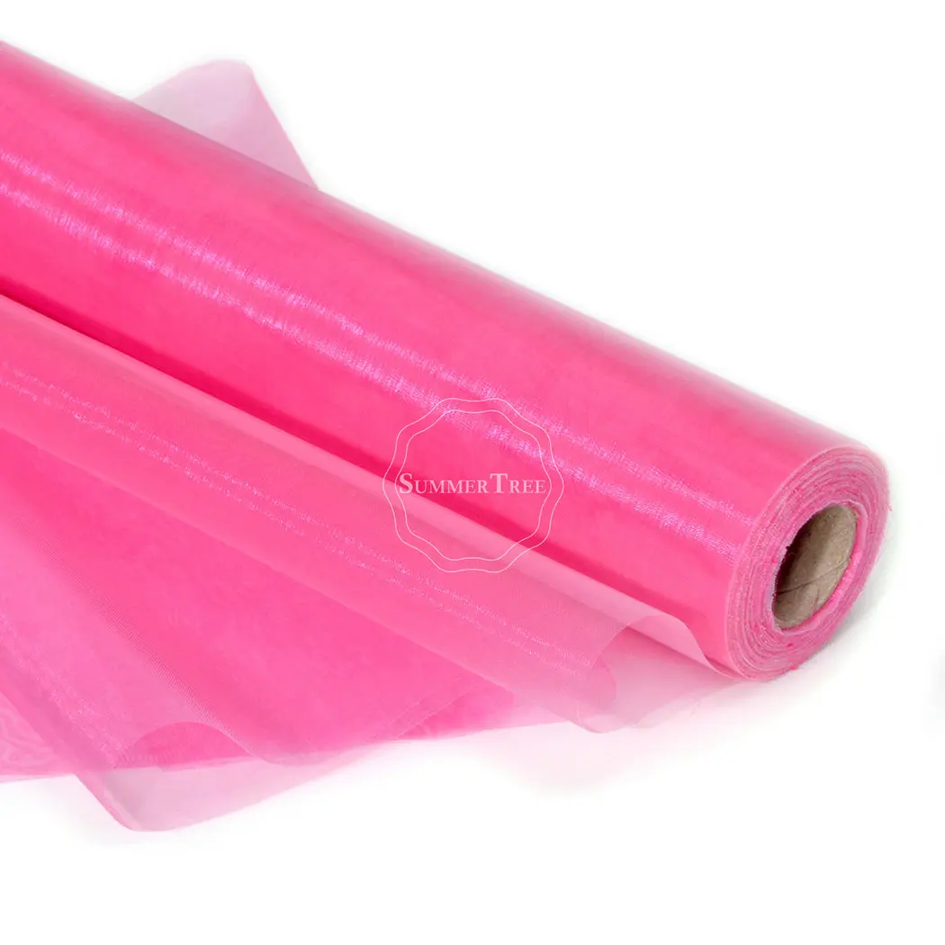 Фуксия прозрачная органза 25 м x 29 см рулон ткани сделай сам стула для свадебной