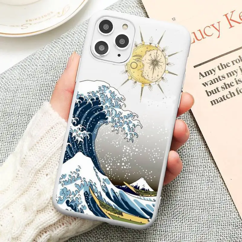 

aesthetic vaporwave sea Phone Case Candy Color for iPhone 11 12 mini pro XS MAX 8 7 6 6S Plus X 5S SE 2020 XR cover funda coque