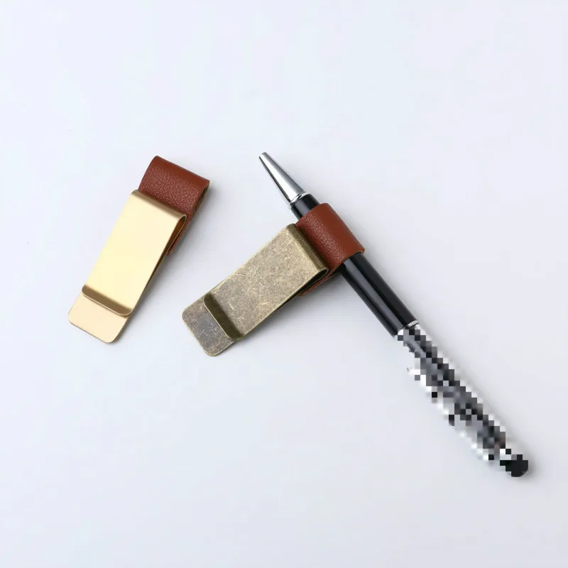 1 шт. металлический кожаный держатель для ручек из нержавеющей стали зажим