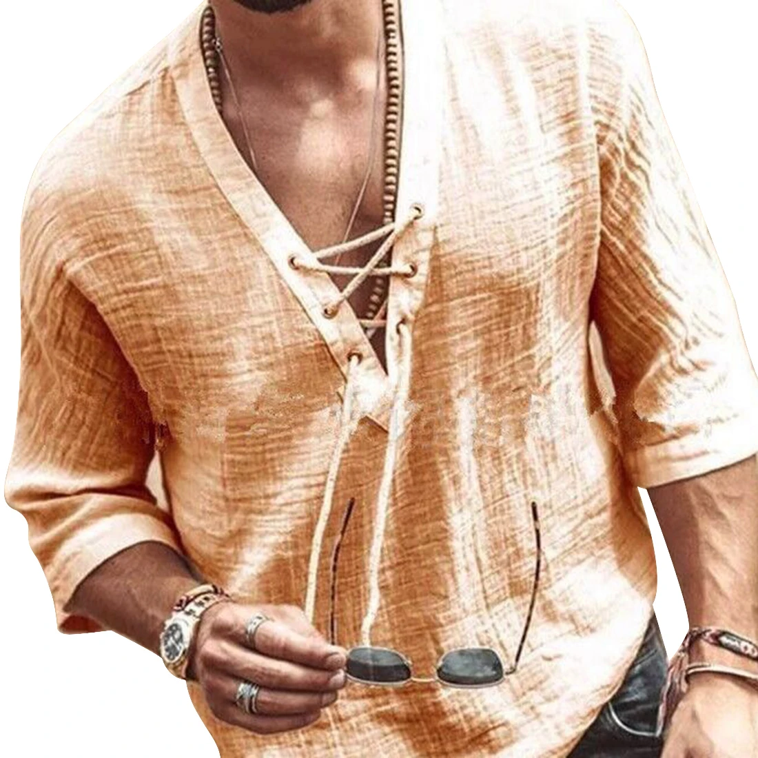 

New Mens Spring Summer Casual Shirt Short Sleeve Cotton Linen Shirts Men Loose Collar Button Shirt silk Chemise Homme2021