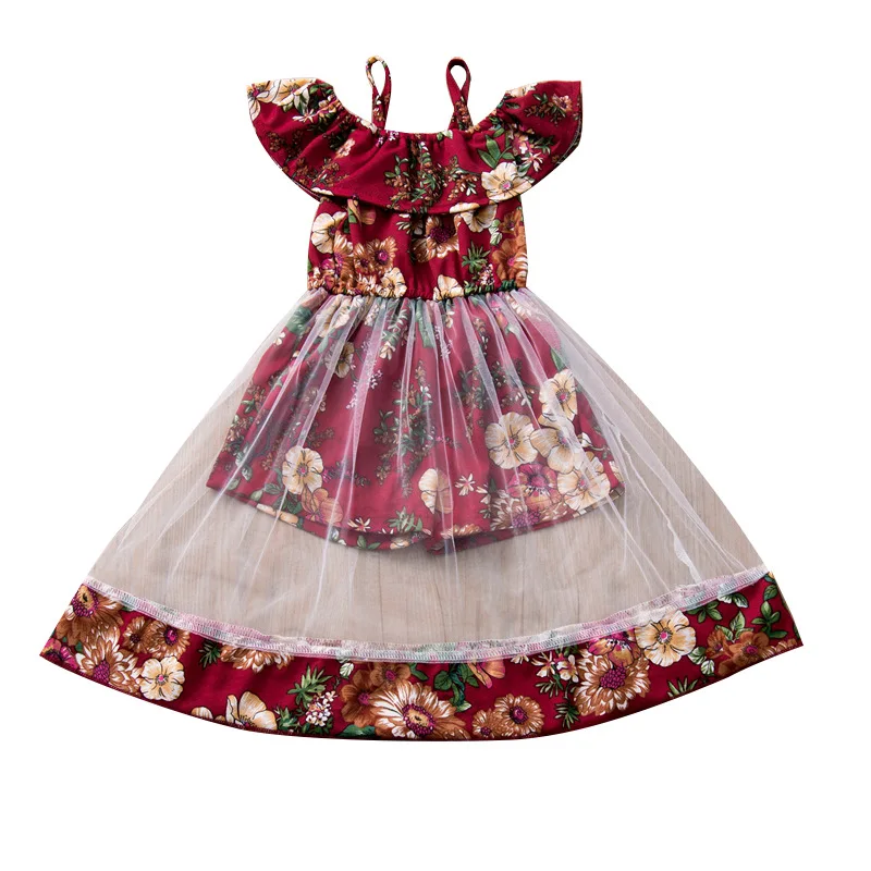 

2020Princess Bow Flower Girl Dress Summer Tutu Wedding Birthday Party Dresses For Girls Children's Costume New Year kids clothes