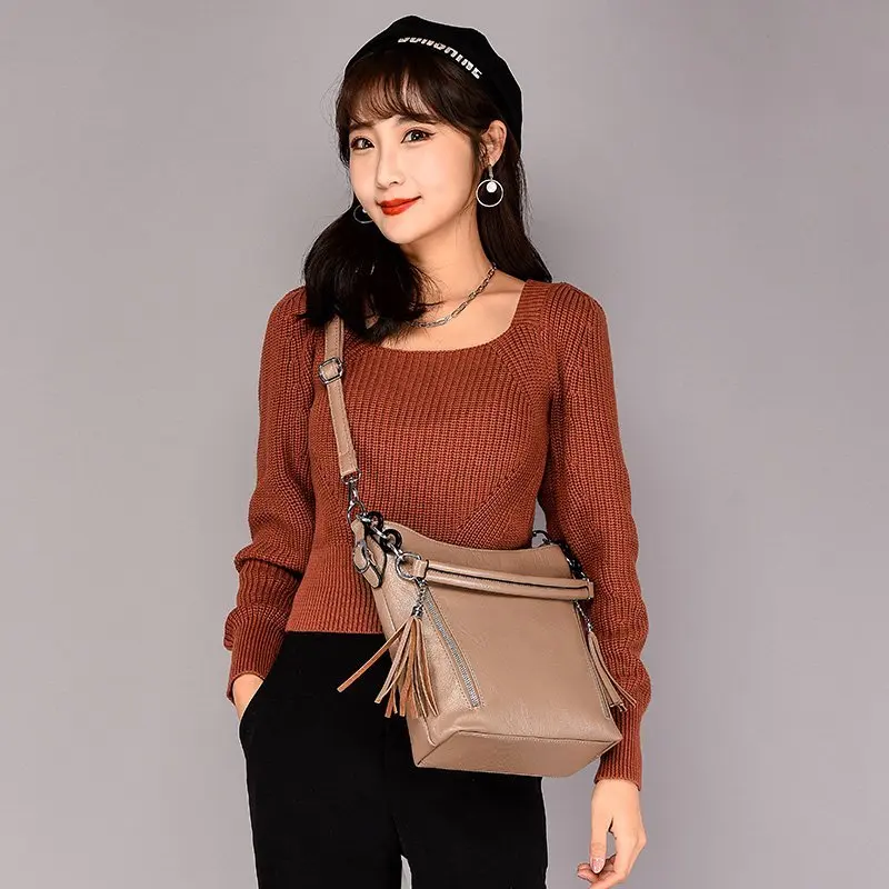 

OLSITTI New Fashion All-match One Shoulder Bags for Women 2021 Solid Color Pu Leather Casual Concise Crossbody Bag Sac A Main
