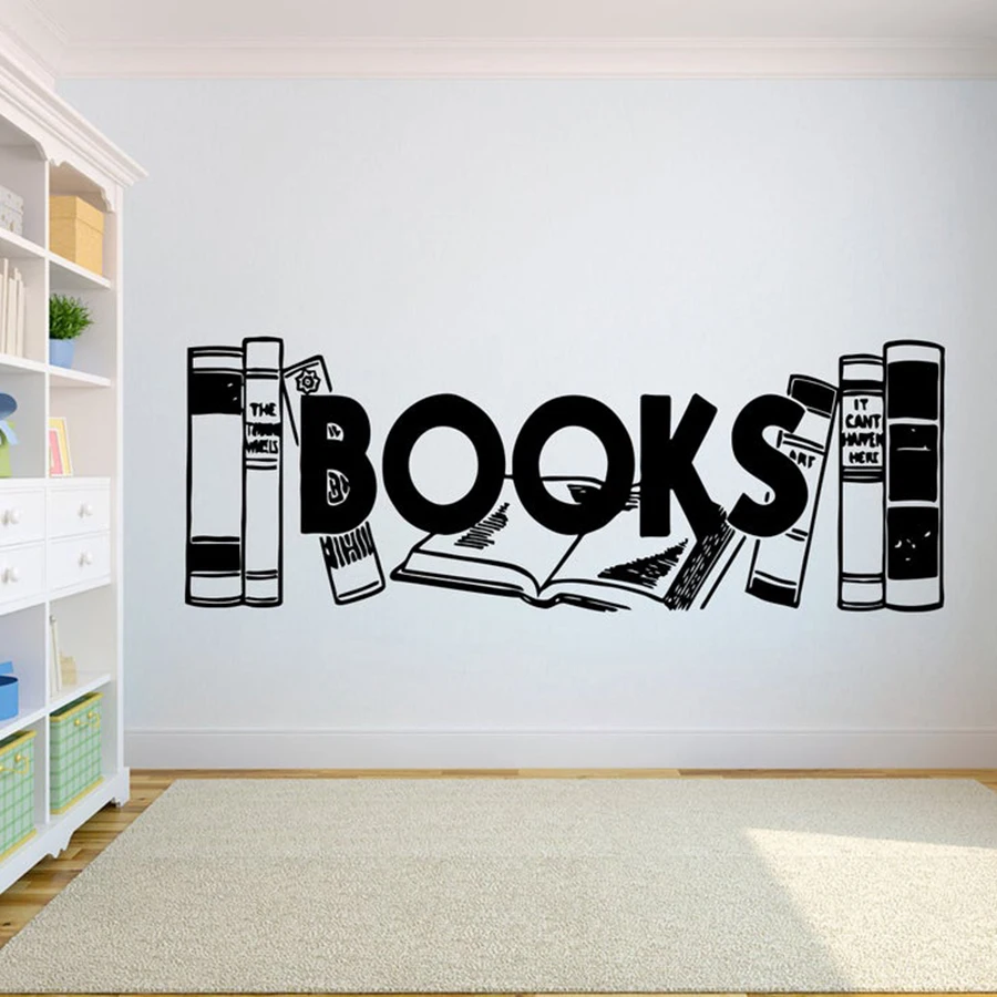 

Books Vinyl Wall Decal Reading Room Library Book Shop Stickers Bookstore Decoration Kids Room Motivation Sticker Mural Gift S412