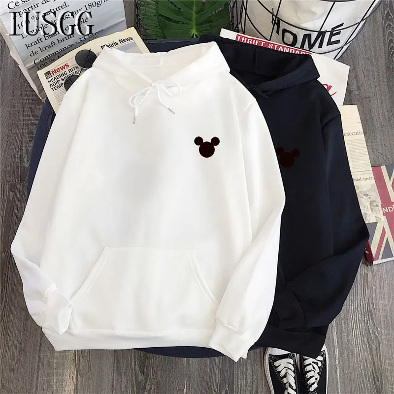 

Plus Size Miki Mouse Hoodies Multi Colors Couple Tops Winter Thicken Coat Unisex Hooded Pullovers INS Style Oversize Hoodies