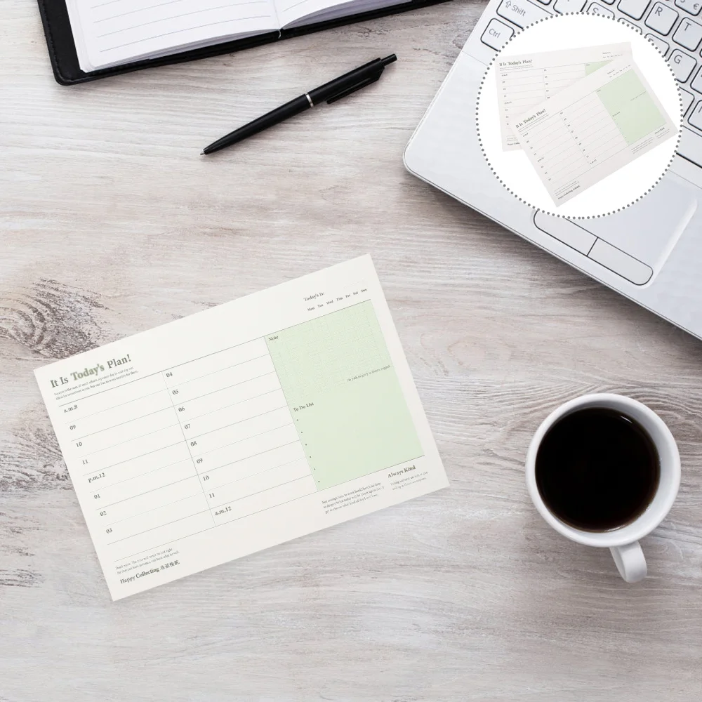 

2Pcs Today Schedule Memos Household Plan Paper Pads Simple Time Plan Notepads