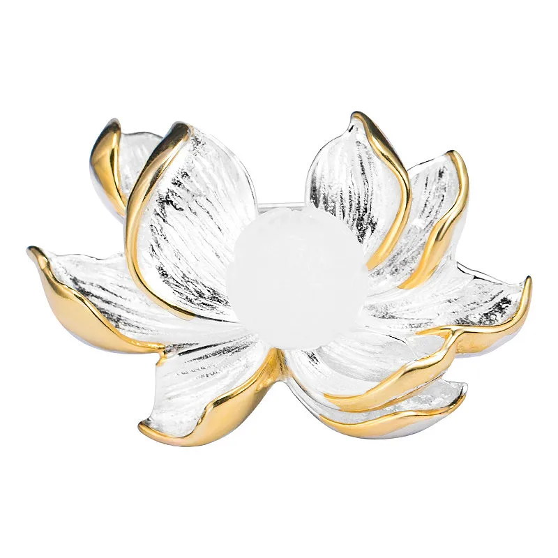 Женская Брошь из стерлингового серебра 100% пробы с жемчугом в форме цветка и