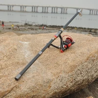 carbon fiber telescopic fishing rod portable spinning fishing rod pole travel sea boat rock fishing rod feeder ca%c3%b1as de pescar