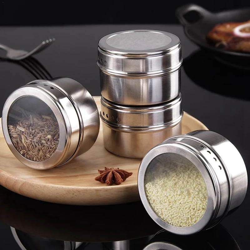 Кухонная банка для приправ из нержавеющей стали коробка специй баночка барбекю