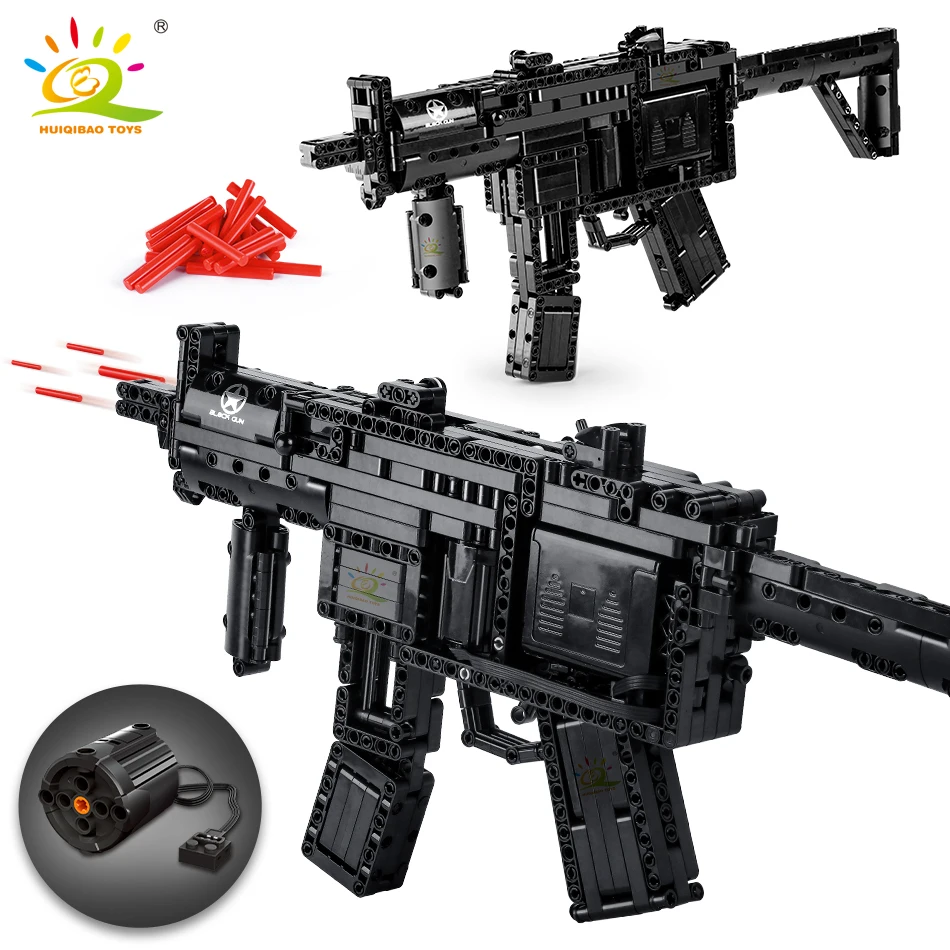HUIQIBAO 783 + шт MP5 техническая модель Сигнальный Пистолет строительные блоки Набор