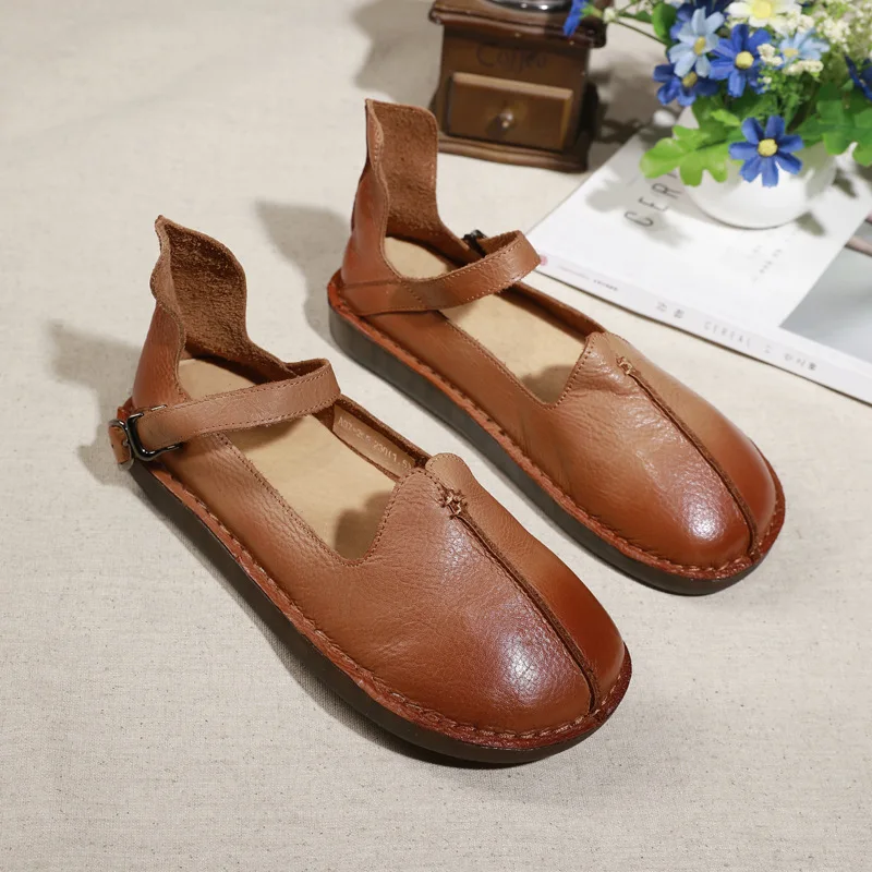 

VALLU Original 2020 spring and summer new soft-soled shoes leather soft leather casual women's shoes