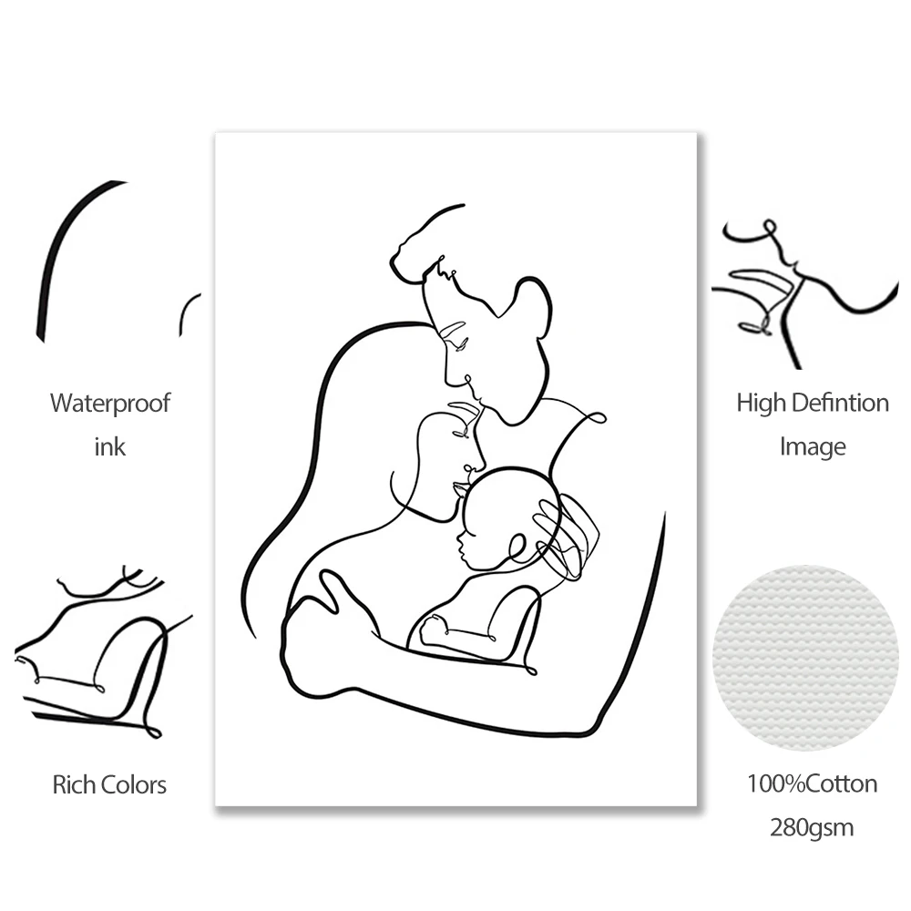 Скандинавская линия художественные плакаты семейная любовь Бабочка детский