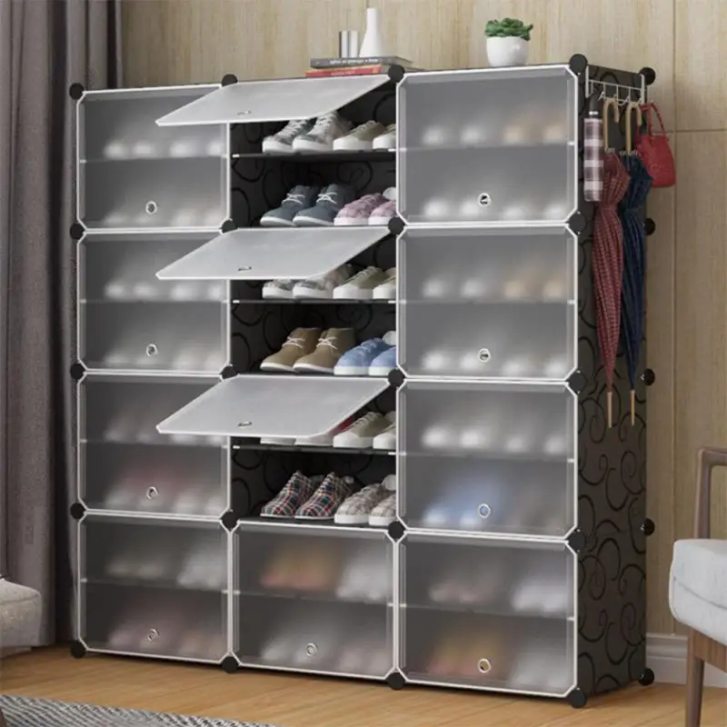 

12 Doors Shoe Cabinets Dustproof Thickened Shoe Box DIY Assembleable Clamshell Shoe Organizer Shipping From France HWC Dropship