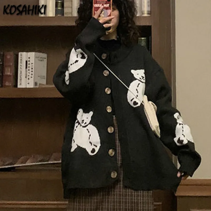 Весенний свитер 2021 корейский стиль женская винтажная одежда кардиганы с