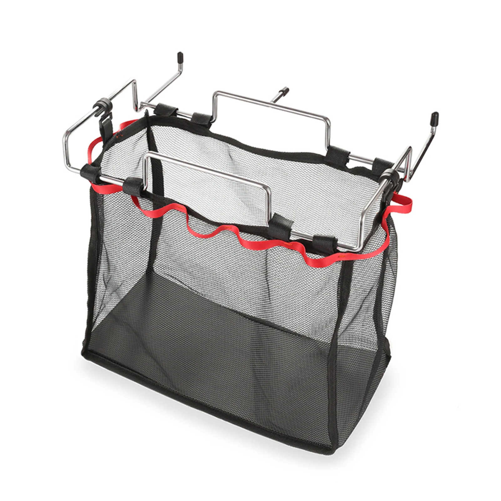 

Home Outdoor Storage Basket Organizer For Table Foldable Detachable Hanging Mesh Bag Portable Picnic Desk Side Trash Holder