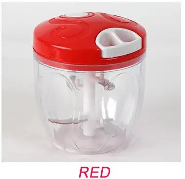 RED 900 мл мощная ручная мясорубка, ручной измельчитель, миксер, миксер, блендер для измельчения мяса, фруктов, овощей, орехов, трав - Цвет: RED