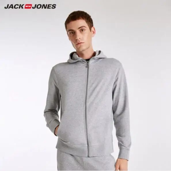 JackJones с капюшоном и длинными рукавами Повседневная куртка мужская | 2183HE505 - Цвет: Mid Grey Mel