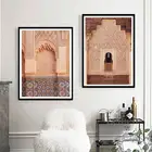 Настенная Картина на холсте с розовой марокканской дверью