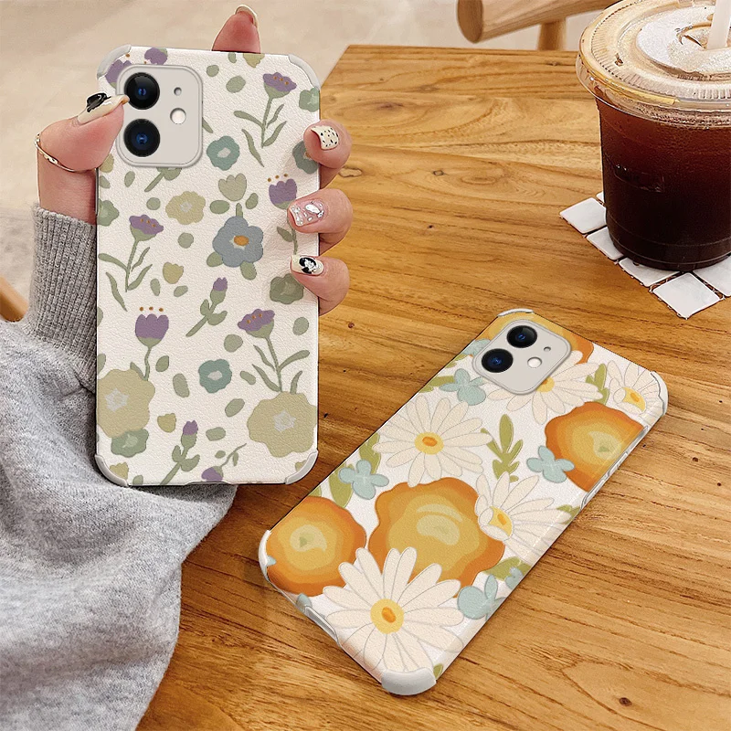 

Small Broken Flower Shockproof Case For iPhone 12 Pro Max Mini 11 Pro Max X XS XR XSMAX SE2020 8 7 6 Plus Soft Phone Cover Case