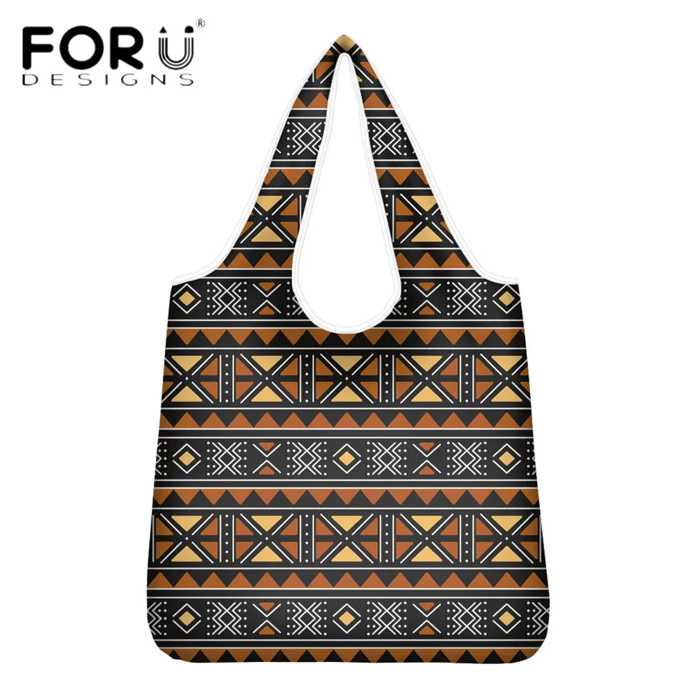 

FORUDESIGNS 2020 Fsahion Trend Women Shopper Storage Bag African Traditional Tribe Pattern Printed Recycled Female Tote Bag Sac