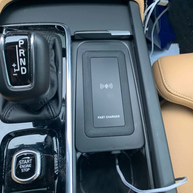 10w car qi wireless charger phone charger charging holder for volvo xc90 s90 v90 xc60 s60 v60 c60 2018 2019 2020 2021 for iphone free global shipping