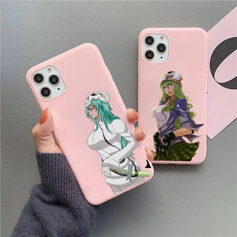 

Japan anime nelliel bleach Phone Case Candy Color for iPhone 6 7 8 11 12 s mini pro X XS XR MAX Plus