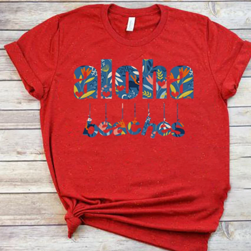 

aloha shirts aesthetic tshirt women 90s top streetwear plus size woman harajuku love print tees summer t streetwear