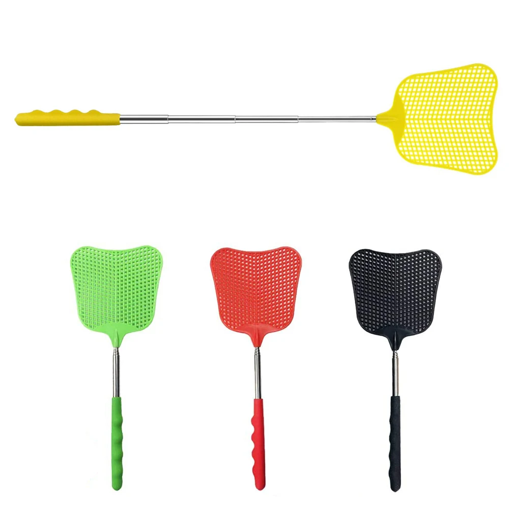 

2Pcs Fly Swatters Telescopic Flyswatter Manual For Pest Control With Stainless Steel Handle Lightweight