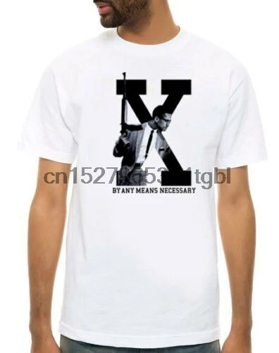 Любые необходимые Malcolm X Футболка белая Новая модная брендовая мужская верхняя
