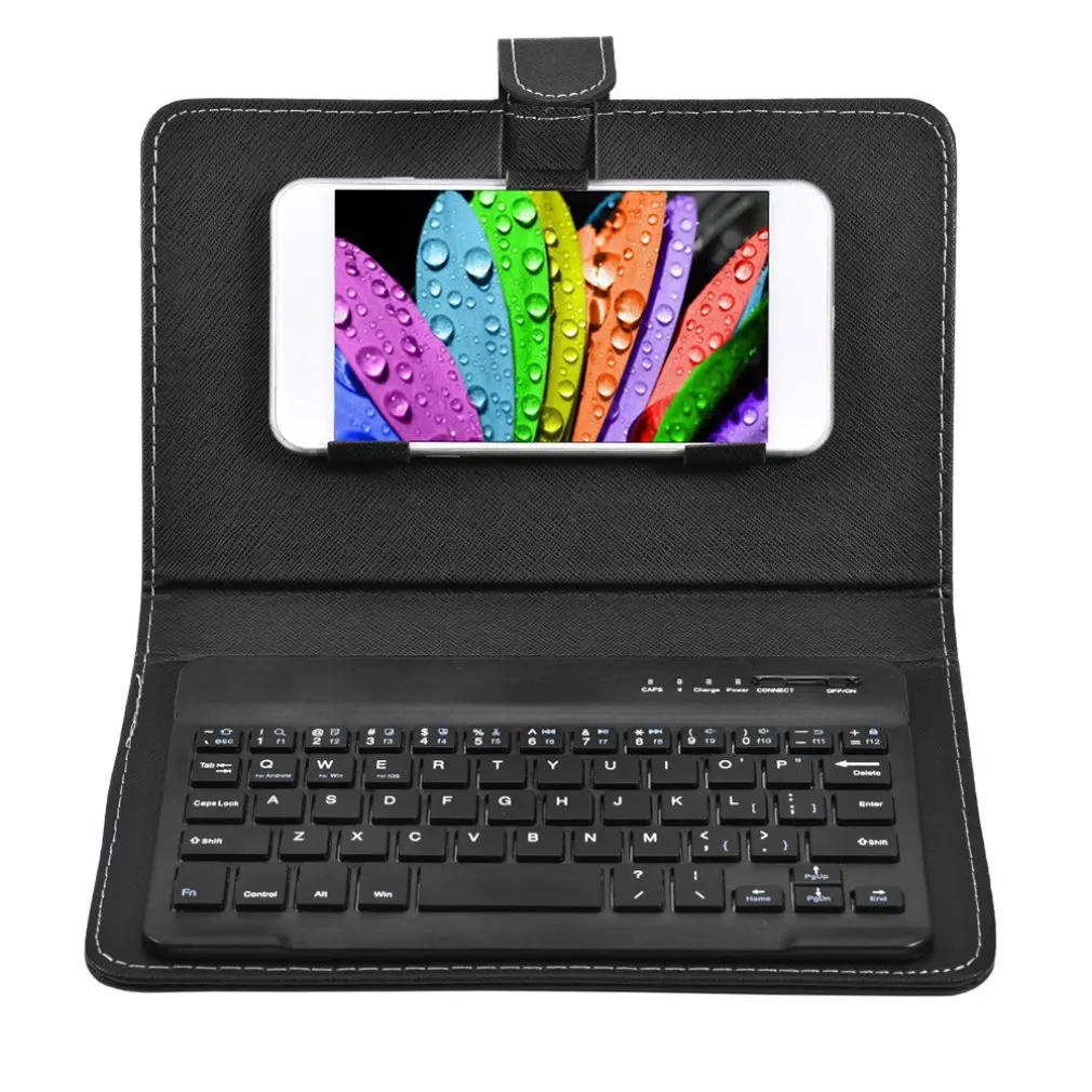 

Mobile Phone Wireless Keyboard Holster Wireless Three System Universal Leather Case for Apple for Android 4.5-6.8 inch