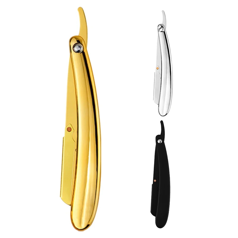 

Hair Razor Blades Holder Electroplating Men's Straight Folding Razor
