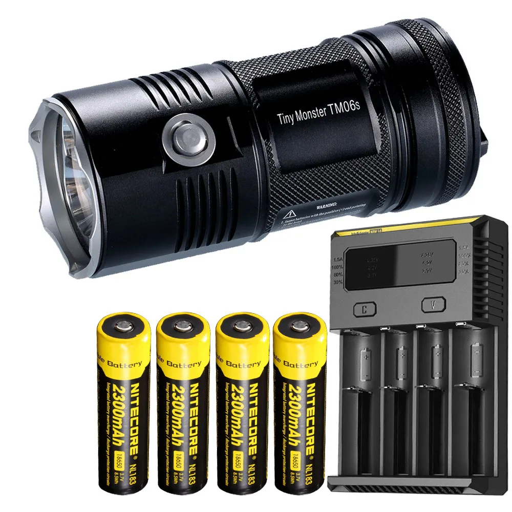 TM06S 2300mAh I4 NITECORE TM06S портативный фонарик 4 × CREE XM-L2 U3 светодиоды Макс 4000 складной фонарик луч бросок 359 м уличный фонарик для поиска спасательных - Испускаемый цвет: TM06S 2300mAh I4