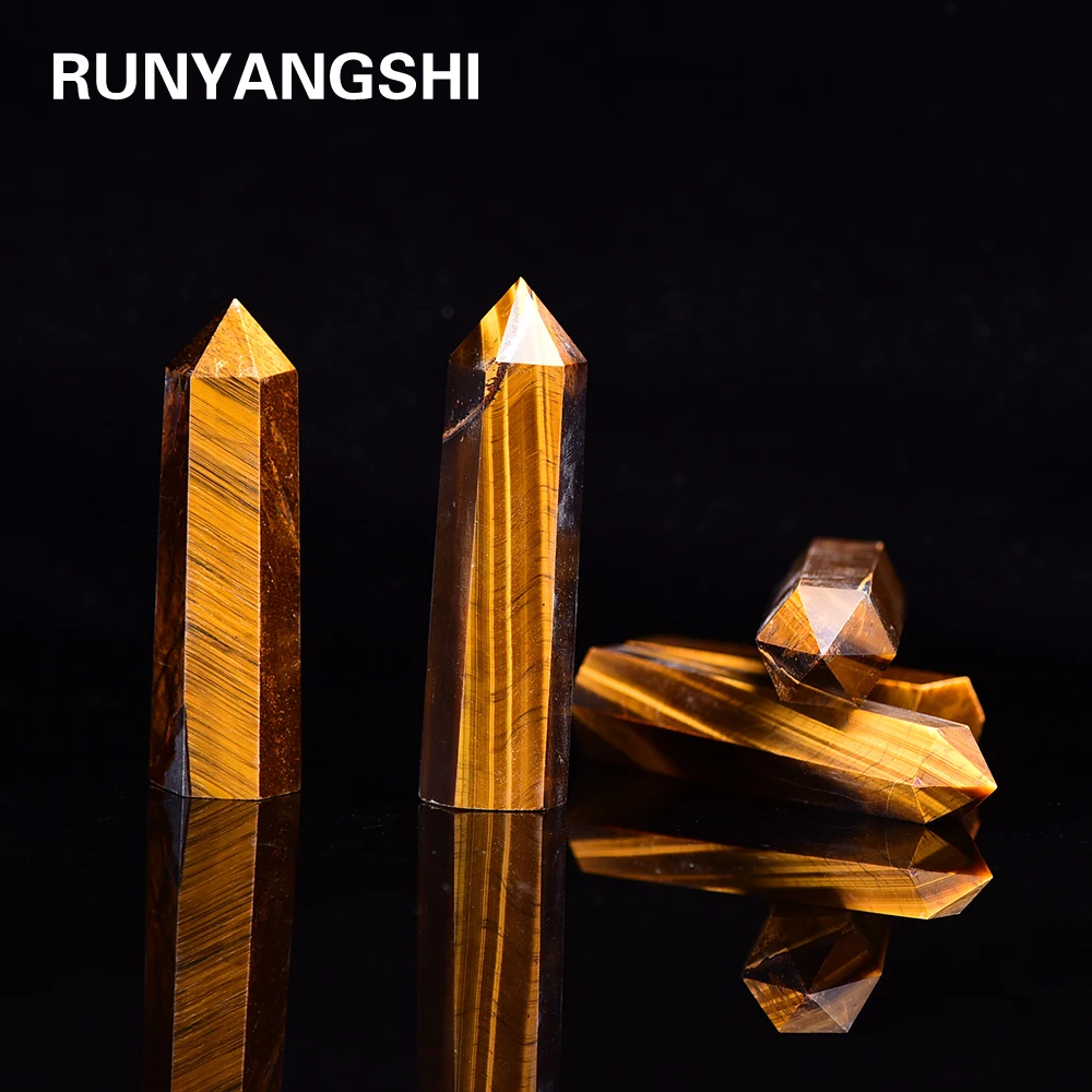 Колонка из натурального желтого тигрового глаза 80 100 мм|Камни| |