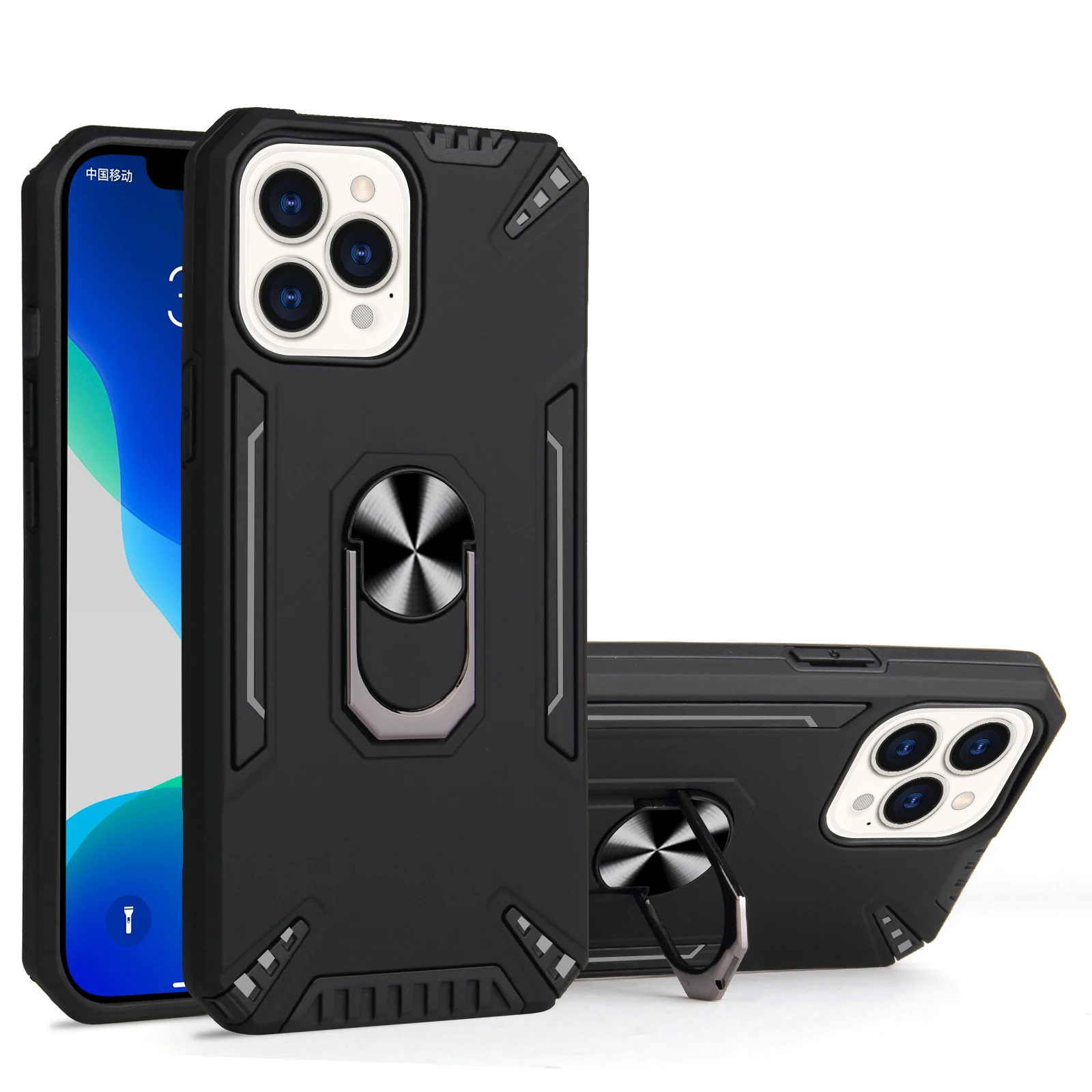 

For iPhone 11 12 Mini 13 Pro Max 7 8 Plus 6s Case Luxury Armor Magentic Ring Holder Shockproof Phone Case for iPhone X XR XS Max