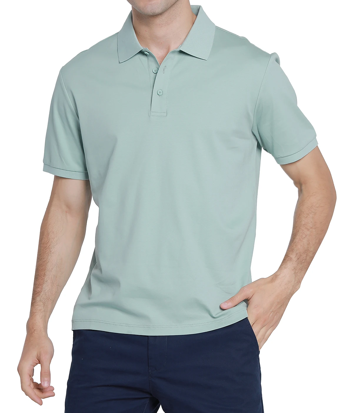 

DRONKON Mens 100 % Pure Cotton High Quality Polos Personality Green Short Sleeve Shirts Male Casual Fashion Tops Plus Size S-XXL