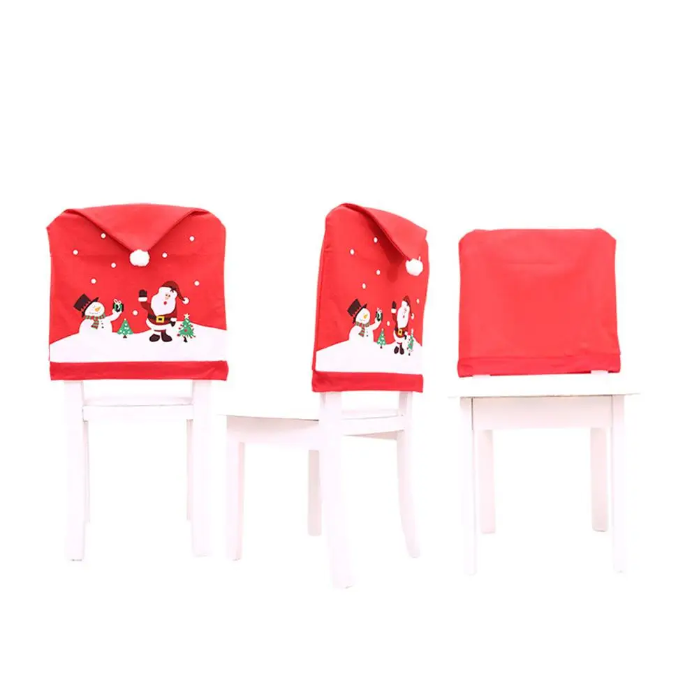 Рождественский Чехол для стула Санта Клаус Снеговик Рождество