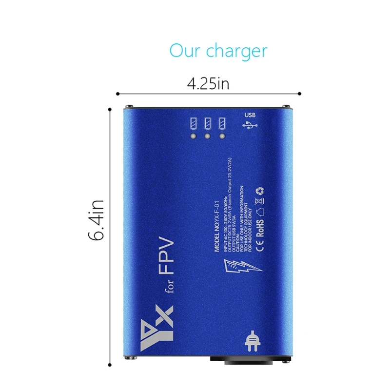 

Dual USB Port Intelligent Charging Adapter Device Multi-charger Mini Portable Battery Charger For-D-JI FPV Combo