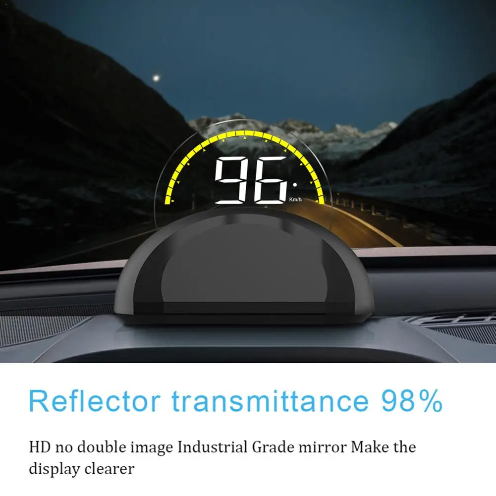 

Автомобильный дисплей на лобовое стекло HUD, спидометр на лобовое стекло, OBD2 сигнализация безопасности, температура воды, превышение скорост...