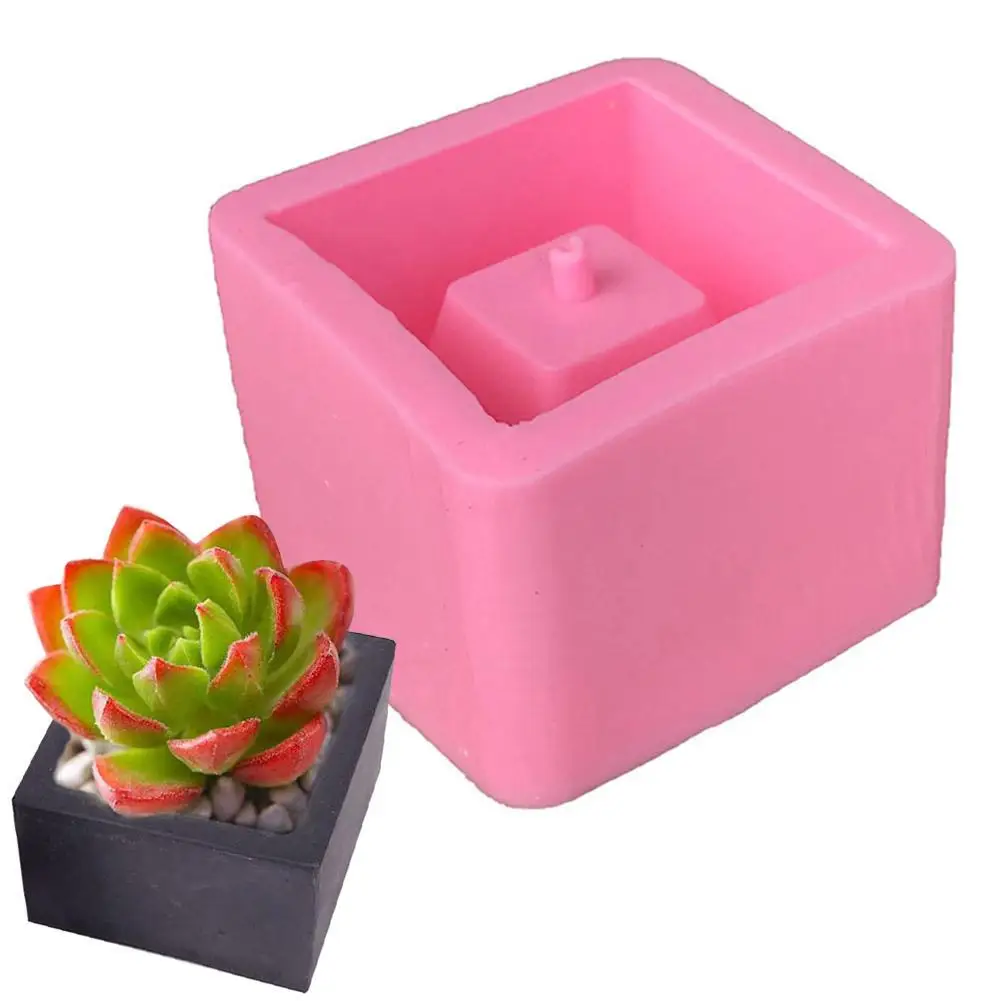 Мини квадратный горшок для суккулентов цветов силиконовая форма сделай сам