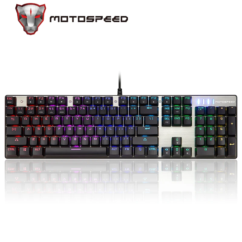 Motospeed CK104 игровая механическая клавиатура 104 клавиш на русском и английском