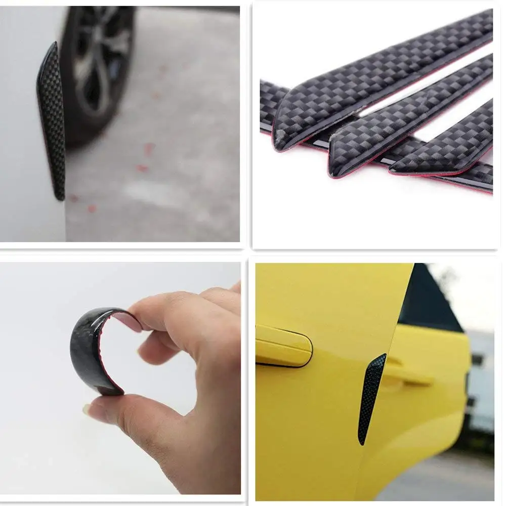 

4 шт., защитные наклейки из углеродного волокна для дверей автомобиля
