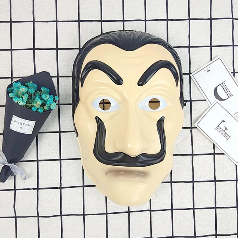 40 шт./партия,, маска Ла-Каса-де-Papel, Salvador Dali, Пластиковые Забавные костюмы с масками маска для косплея, тушь для ресниц, дали, маска