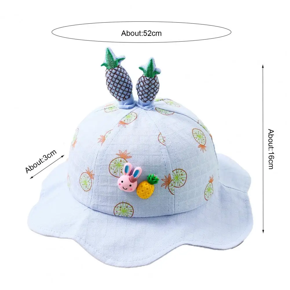 

Kid Bucket Hat Bunny Pineapple Pattern Decorative Soft Comfortable Skin Friendly Children Fisherman Hat for Daily Life